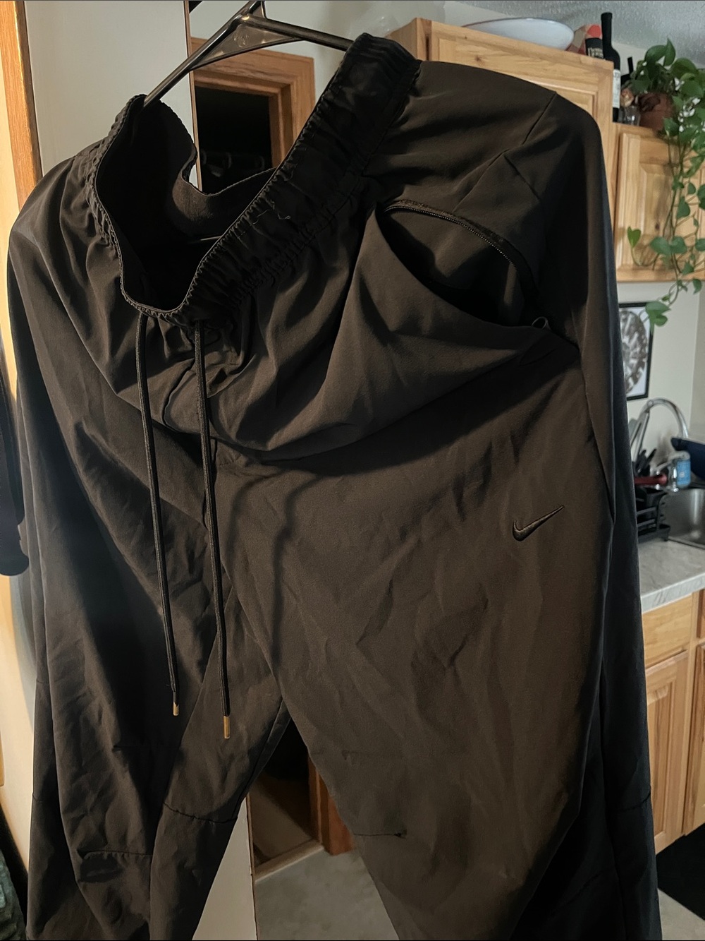 Nike Black Lightweight Athletic Pants with Drawcord Waist
